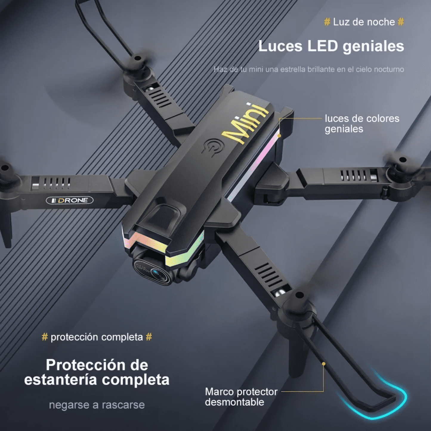 Dron XT8 con Cámara - luces LED